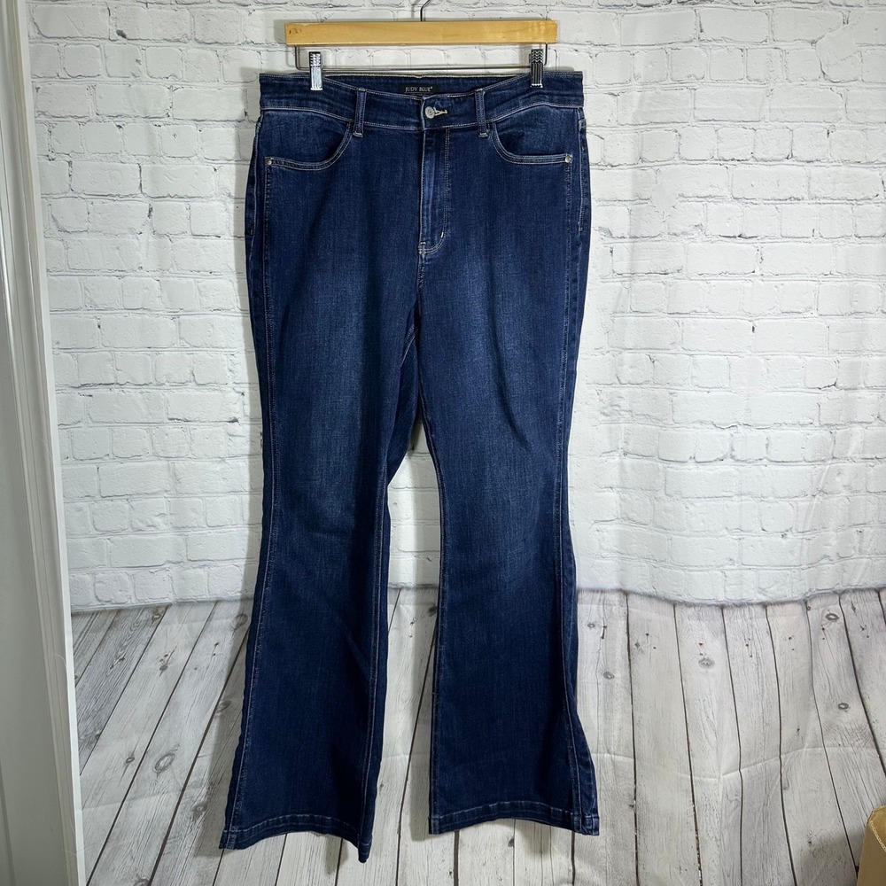 Judy Blue Womens Dark Wash High Rise Flare Bootcut Jeans Blue Size 11 30‎